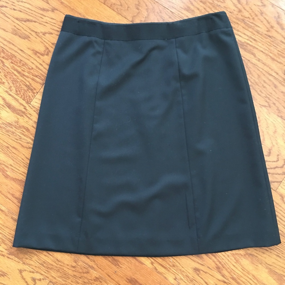 Brooks Brothers Black A-line Suiting Skirt. Light weight wool. Fully Lined.
